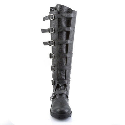 Low Heel Multiple Buckles High Leg Retro Boots - Carvan Mart