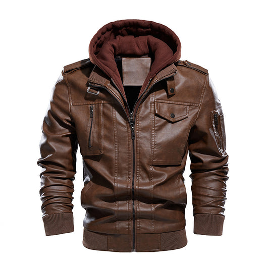 Men's washed leather leather jacket - Carvan Mart Ltd