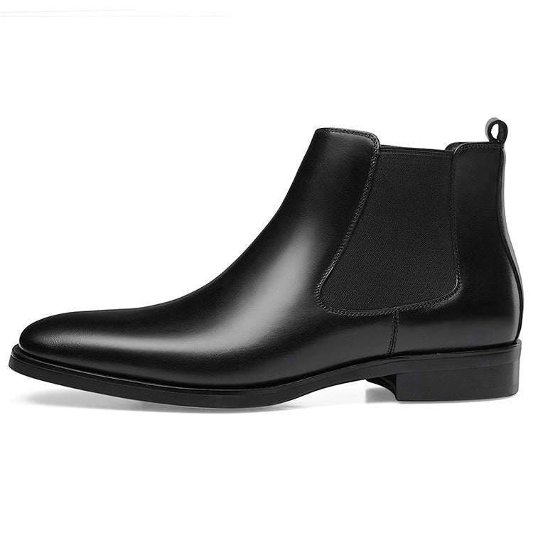 British Square Head Carved Ankle Boots - Black - Men's Boots - Carvan Mart