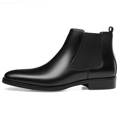 British Square Head Carved Ankle Boots - Black - Men's Boots - Carvan Mart