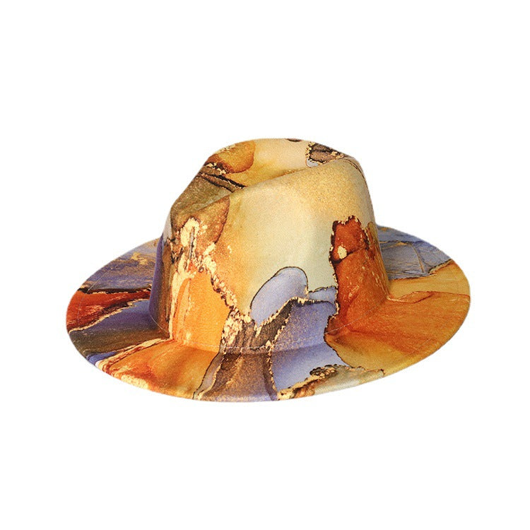 Gold-plated Hat Color Hat Bright Fur Fedora Double-sided Color Matching Hat - Carvan Mart