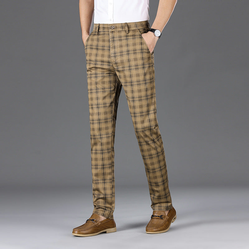 Trendy Plaid Straight Leg Elastic Casual Pants for Men and Women - - Men's Pants - Carvan Mart