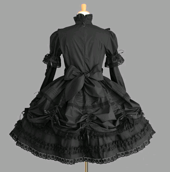 Lolita Dress with Lace Trim and Bowknot for Cosplay and Parties - - Prom Dresses - Carvan Mart