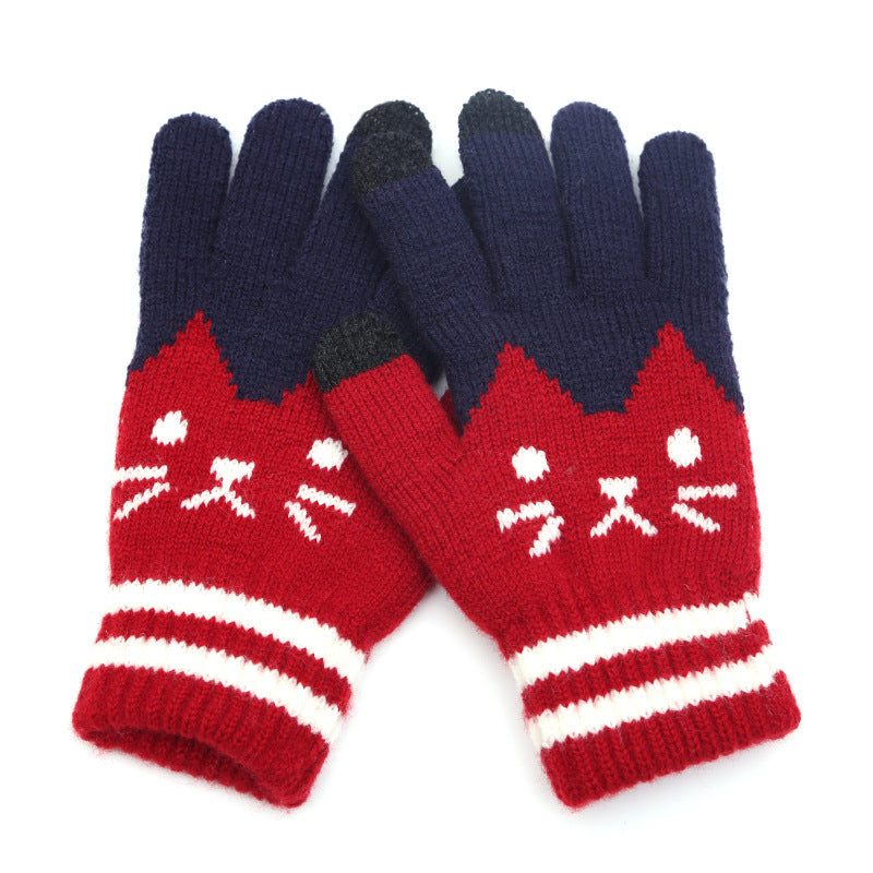 Couple knitted gloves touch screen gloves - Carvan Mart