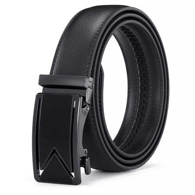 Men's Ratchet Belt Leather Mens Belt With Slide Buckle Ratchet Belts For Men USA - Black - Men's Belts - Carvan Mart