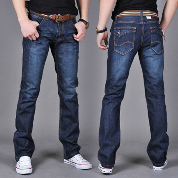 Men's Denim Long Pants Trendy Men's Denim Straight-Leg Pants - Carvan Mart