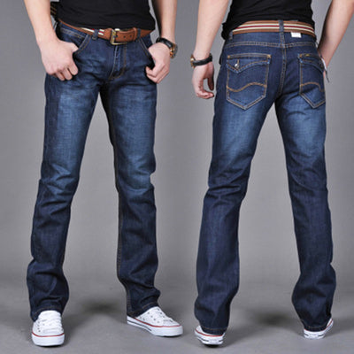 Men's Denim Long Pants Trendy Men's Denim Straight-Leg Pants - - Men's Jeans - Carvan Mart