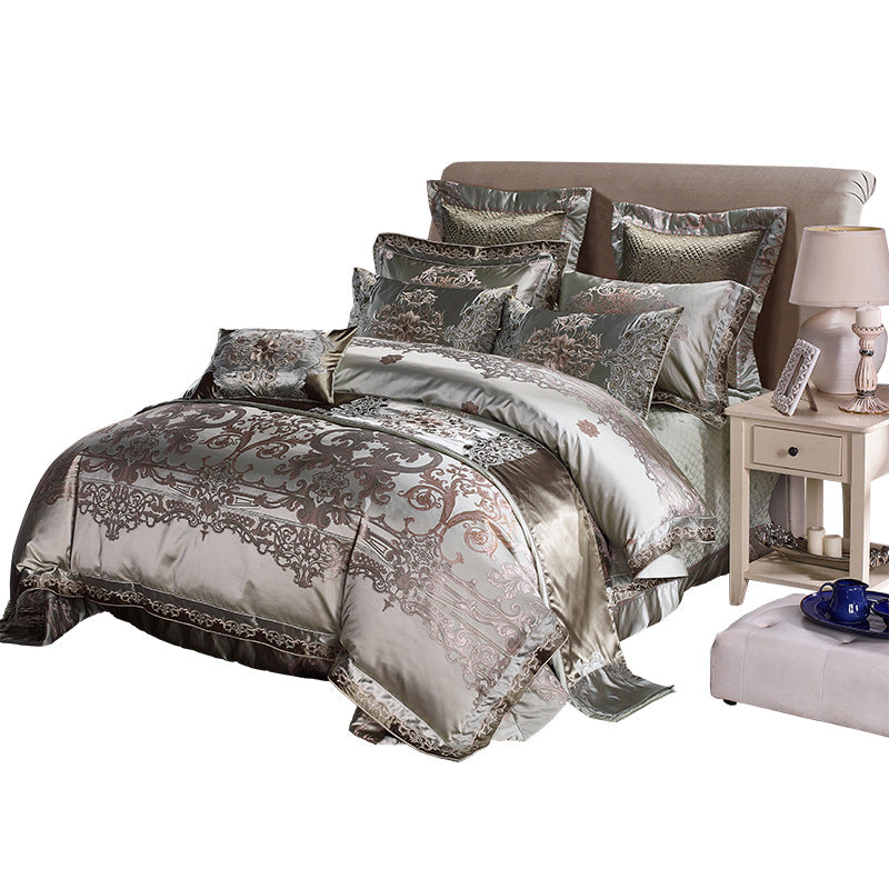 High grade 1.8 Satin Jacquard Bedding Set - - Bedding Sets - Carvan Mart