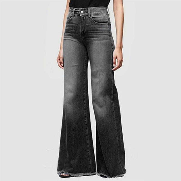 Low Rise Baggy Jeans for Women - Slim Fit Dark Denim Trousers with Micro Stretch - Black - Women's Jeans - Carvan Mart