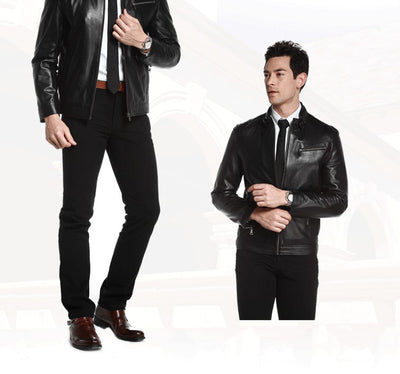 Men's leather leather jacket - Carvan Mart