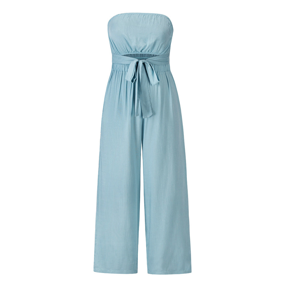 Women's New Casual Fashion Jumpsuit - Light Blue - Jumpsuits & Rompers - Carvan Mart