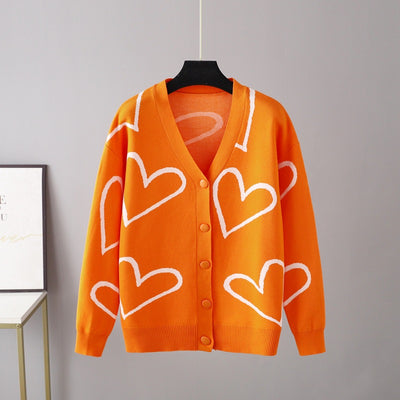 European And American Knitwear Sweater Love Short Cardigan - Carvan Mart