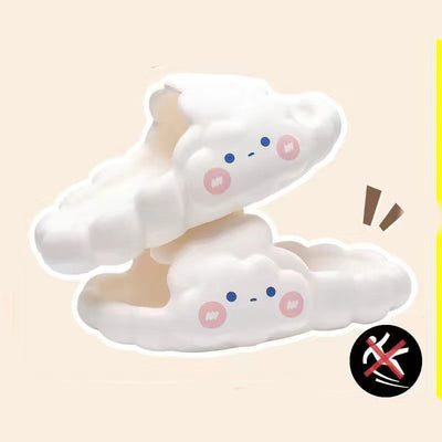 Home Bathroom Bathing Cloud Slippery Slippers - White - Women's Slippers - Carvan Mart