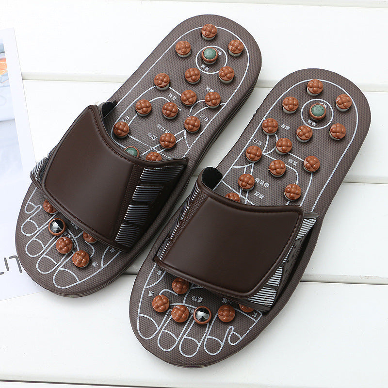 TCM Massage Slippers Acupoint Magnetic Spring Therapy for Men and Women - Brown - Women's Slippers - Carvan Mart