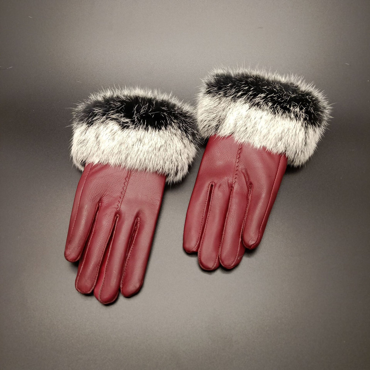 Rabbit hair mouth fashion gloves - Jujube red One size - Women Gloves & Mittens - Carvan Mart