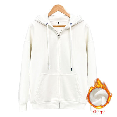 Waterproof Fleece-lined Sweater Men's Lambswool Warm Top - White - Men's Hoodies & Sweatshirts - Carvan Mart