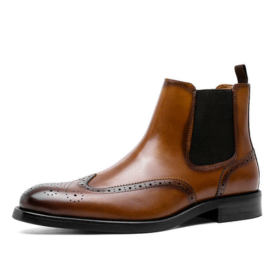 Men's Leather Tips In Western Boots - Carvan Mart