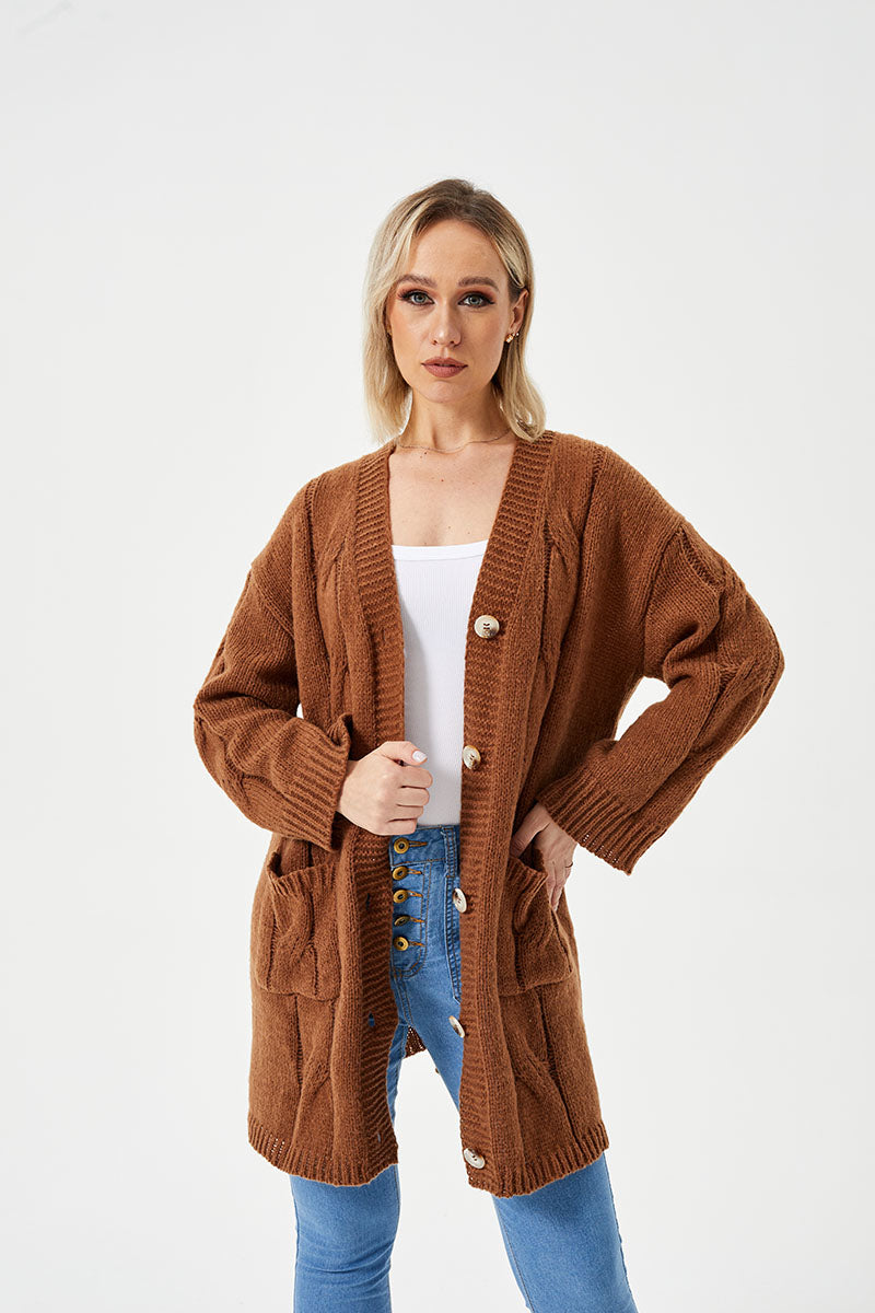 Women's Warm Long Casual Cardigan Sweater - Carvan Mart