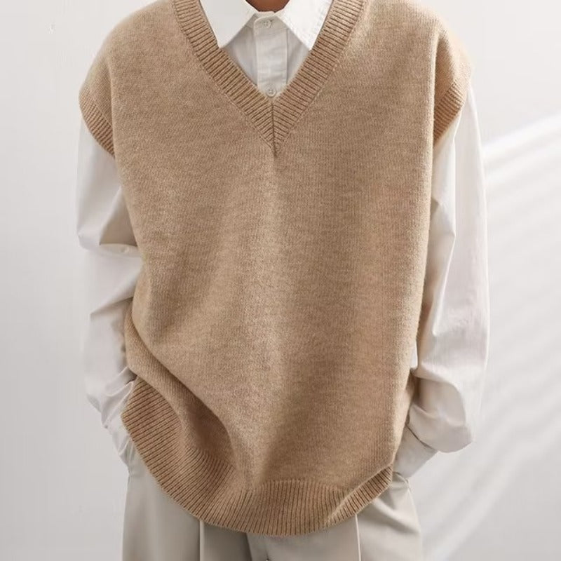 Men's V-neck Fashionable Jacket Sweater Vest Wool - Carvan Mart