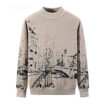 Winter Round Neck Long Sleeve Pullover Thick Sweater - Carvan Mart