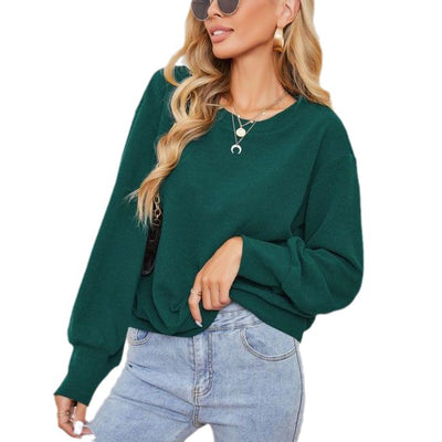 Relaxed-fit Henley Shirts Solid Color Women's Long Sleeve Loose Casual Top - - Winter Tops - Carvan Mart