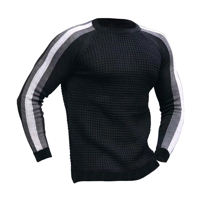 Men's Contrast Slim Bottom Sports Casual Sweater - Carvan Mart