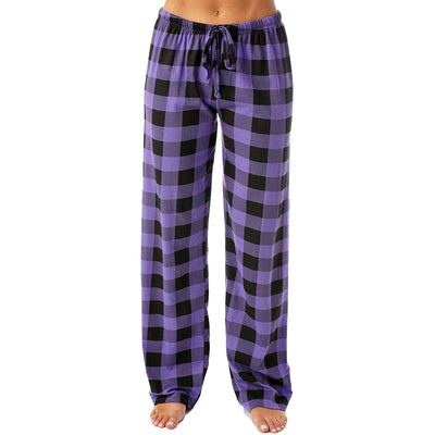 Trendy Checkered Pants for Casual Wear - Plaid Design - Purple - Pants & Capris - Carvan Mart