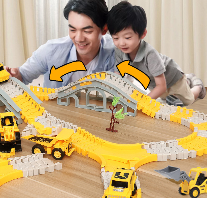 Tong Li Engineering Car Rail Car Toy Puzzle - - Gift - Carvan Mart