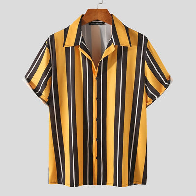 Soft Shirts For Men Summer Streetwear Casual Shirt - Yellow - Men's Shirts - Carvan Mart