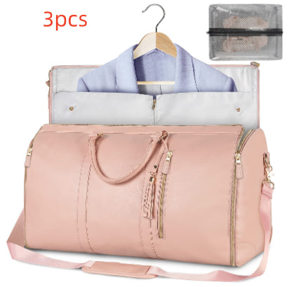 Easy Travel Duffle Bag Women's Handbag Folding Suit Bag Waterproof Clothes Totes