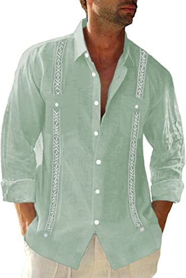 Fashion Short Sleeve Trendy Linen Button-ups Shirt - 6CXCS00284 - Men's Shirts - Carvan Mart