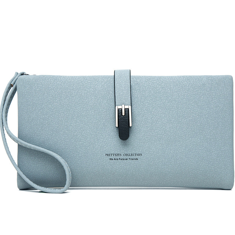 Long Female Wallet Simple Clutch - Blue - Women's Wallet - Carvan Mart