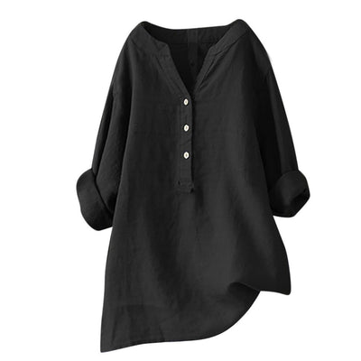 Women's Casual Linen Shirt - Black - Women's Linen - Carvan Mart