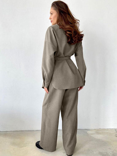 Women Two Piece Suit Long Sleeve High-end Casual Temperament Blazer Suit - - Suits & Sets - Carvan Mart