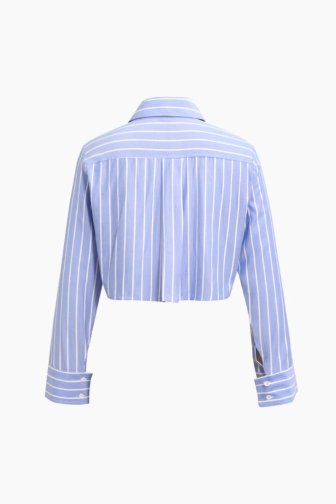 Women's Lapel Stripe Pockets Long Sleeved Loose Short Shirt - - Blouses & Shirts - Carvan Mart