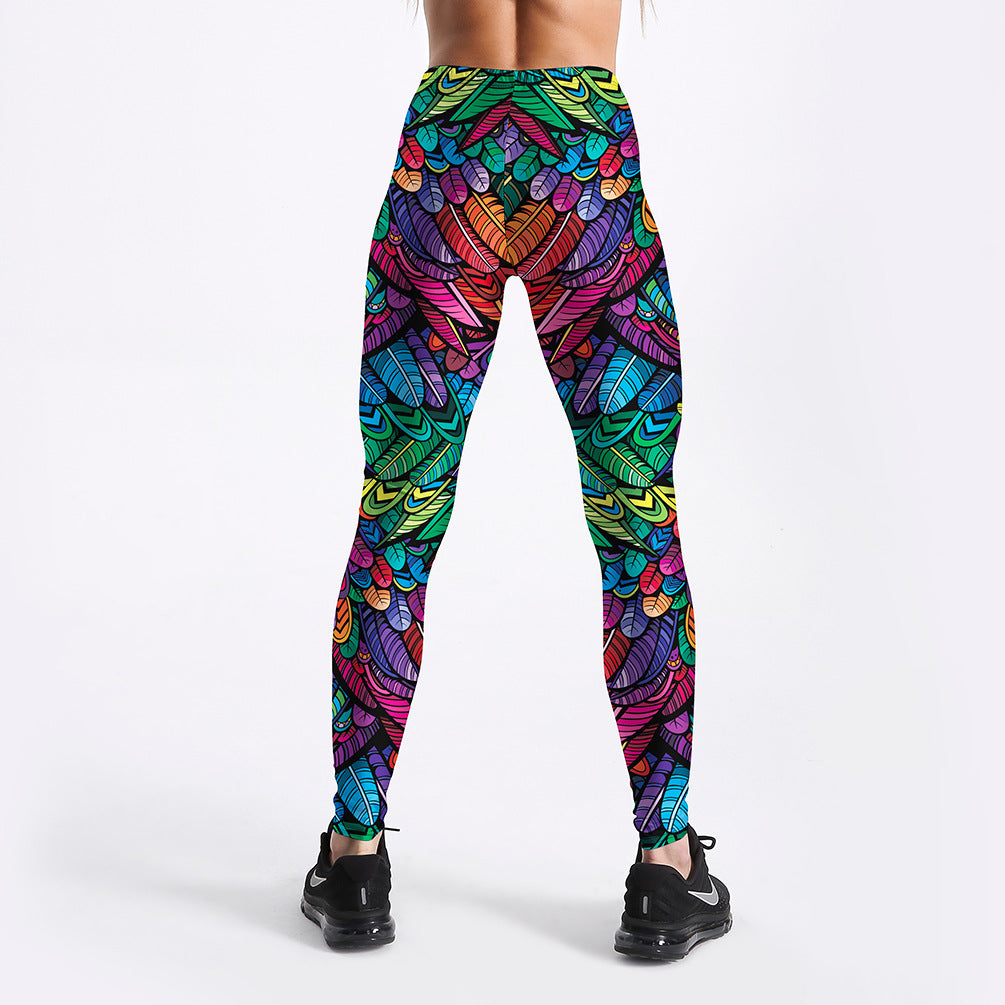 Vibrant Mandala Patterned Yoga Leggings - Colorful Women's Workout Tights - - Leggings - Carvan Mart