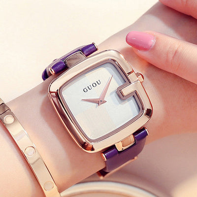 Square bracelet watch - Purple - Women's Watches - Carvan Mart