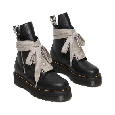 Thick Bottom Litchi Pattern Dr Boots Side Zipper - Carvan Mart