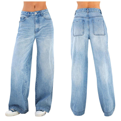 Women's Jeans High Waist Loose Wide Leg Relaxed Jeans - Carvan Mart