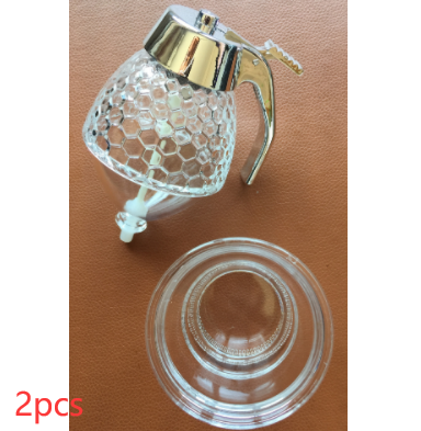 Mess-Free Honey Syrup Dispenser Jug, Acrylic Glass Syrup Honey Juice Container - White 8.3x10x15cm 2pcs - Essential Multifunctional Appliances - Carvan Mart