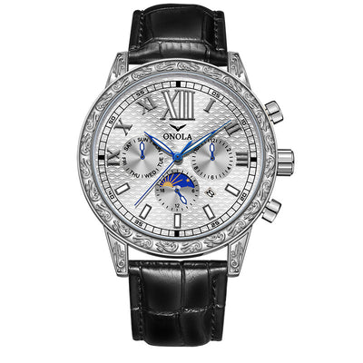 Stylish And Versatile Automatic Mechanical Leather Watch - Carvan Mart