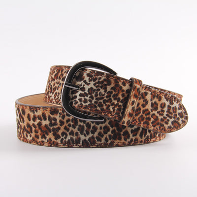 Ladies alloy pin buckle frosted decorative belt - Leopard - Belts & Cummerbunds - Carvan Mart