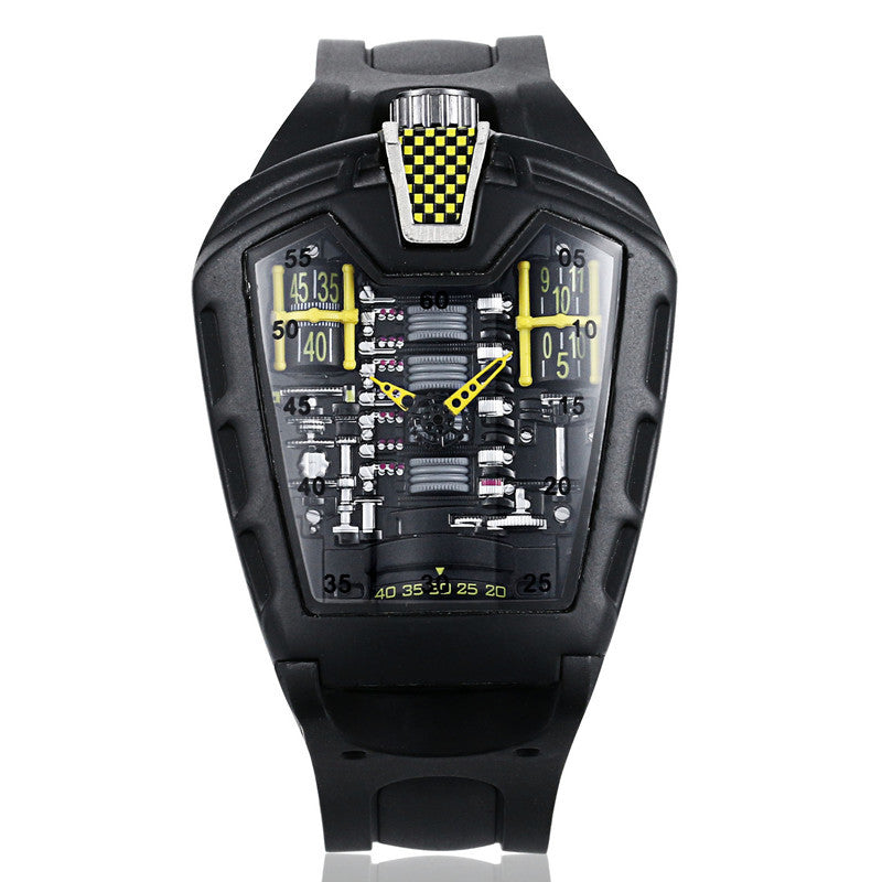 Cool Sports Brand Watches Luxury Men Watches Waterproof Japan - Black yellow - Men's Watches - Carvan Mart