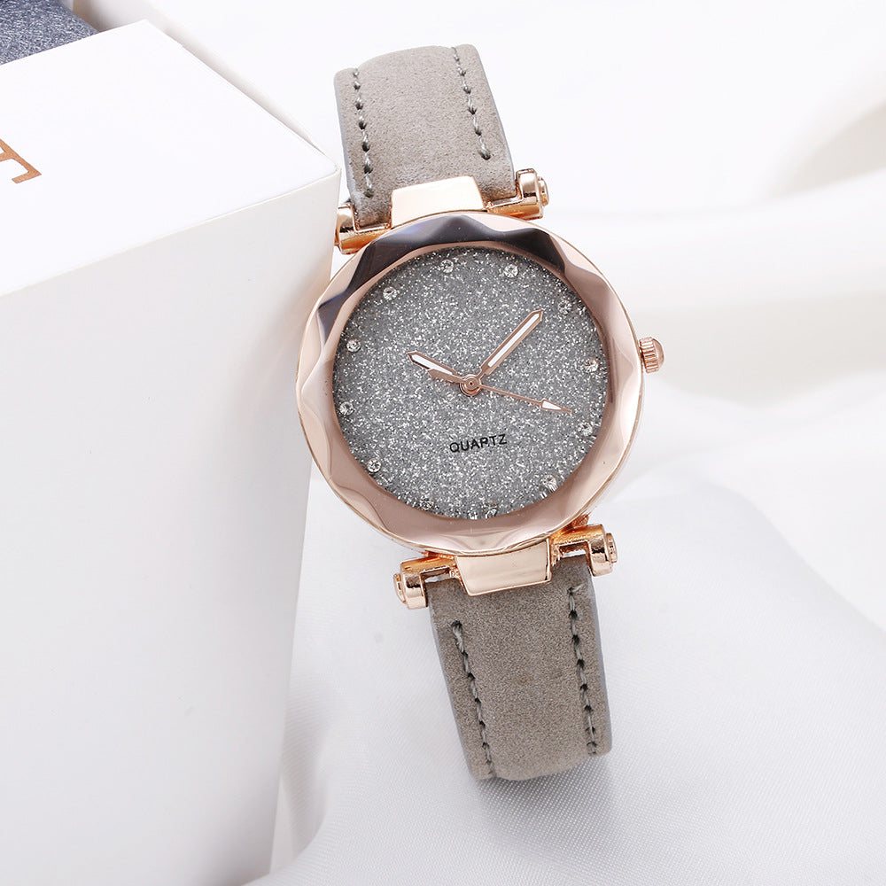 Casual Women Romantic Starry Sky Wrist Watch Leather Rhinestone Designer Ladies Clock - Carvan Mart