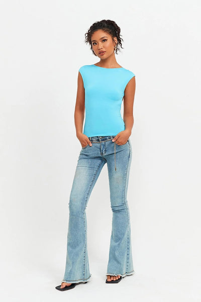 Women's Half Turtleneck Solid Color T-shirt - Carvan Mart