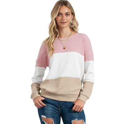 Fashion Contrast Color Women's Pullover - Carvan Mart