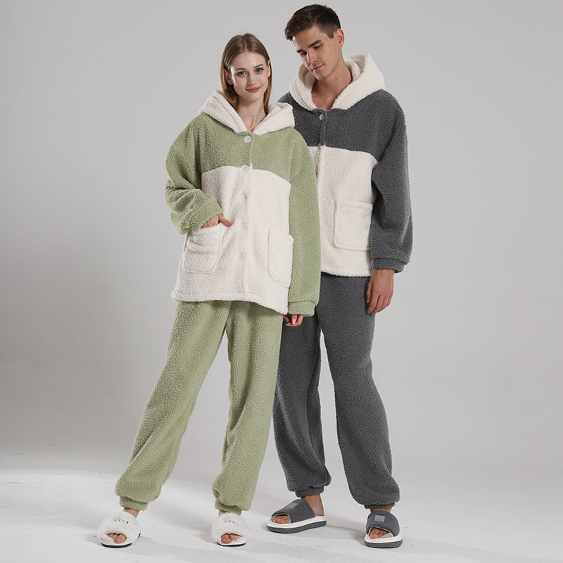 Men's And Women's Fashion Coral Velvet Pajamas Suit - Carvan Mart