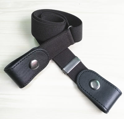 Creative Lazy Belt Fat Elastic Belt Men And Women Outdoor Sports Elastic Invisible Belt Vintage Print No Buckle Stretch Plus Belt - Coffee black - Belts & Cummerbunds - Carvan Mart