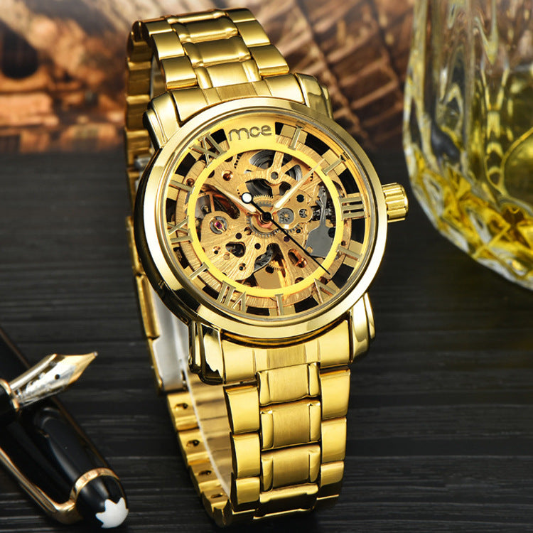 Foreign Trade Watches Mechanical Watches Men Burst Aliexpress Selling Men Mechanical Watches - Gold - Men's Watches - Carvan Mart