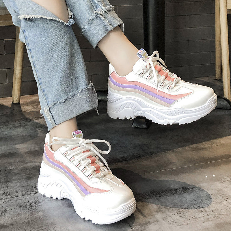 Women's Colorful Chunky Platform Sneakers - Fashionable Athletic Shoes - - Women's Shoes - Carvan Mart